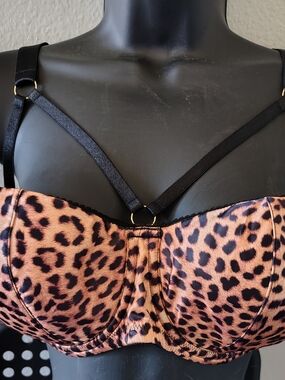 Fox & Royal Leopard Print Balconette Underwire Bra - 38G Style 00205940